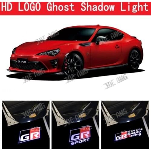 2pcs For FT86 GT 86 AE86 GR SPORT Gazoo Racing GS logo HD LED Car Door Light Projector Ghost Shadow Light Welcome Light