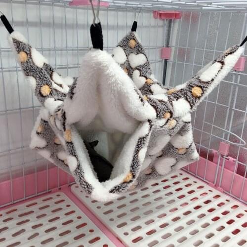 Warm Double Layered Hamster Hammock Pet Hanging Squirrel Sleeping Bag Pet Supplies Hammock Hedgehog Small Pet Accessories Cages