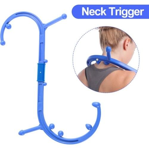 Trigger Point Back Massager for Body Pain Relief Handheld S-Shaped Hook Massage Stick Massage Cane For Neck Back Relaxation