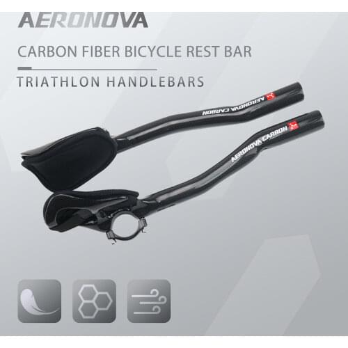 AERONOVA Rest TT Carbon Handlebar Triathlon Bicycle Handlebars Extenders 3K Glossy 340mm Full Carbon Aero TT Bar