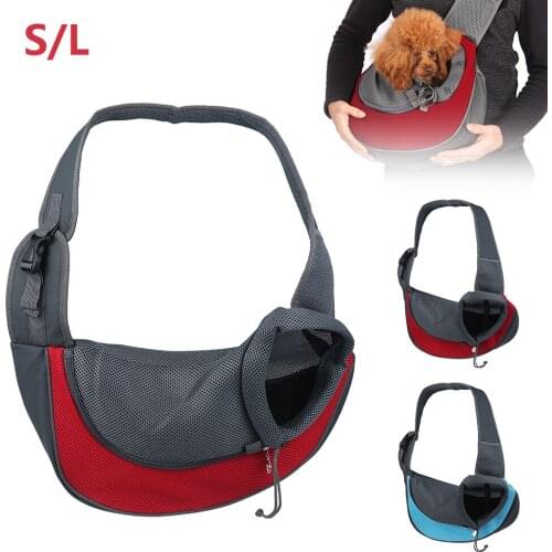 Breathable Pet Dog Carrier Outdoor Travel Handbag Pouch Mesh Single Shoulder Bag Sling Comfort Travel Tote Shoulder Bag