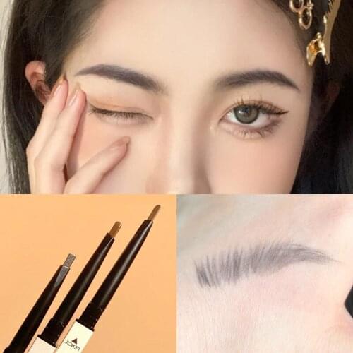 Xixi Slim Double-headed Natural Eyebrow Pencil With Brush Light Coffee Dark Brown Long-lasting Waterproof Stereo Eyebrow Pencil