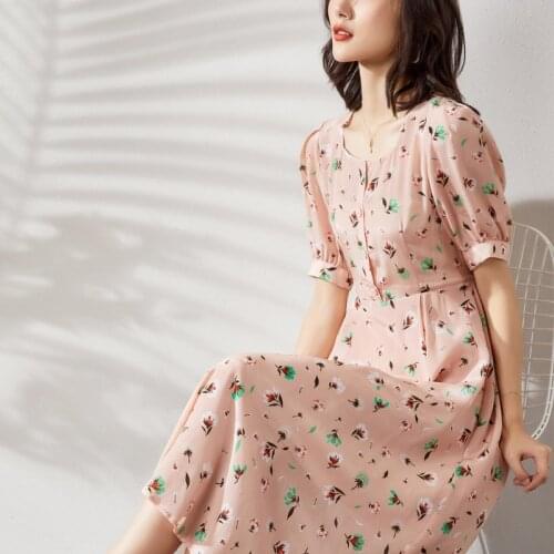 Pink silk floral maxi dress womenbig swing 2020 summer long work boho beach office sexy party luxury dresses plus size