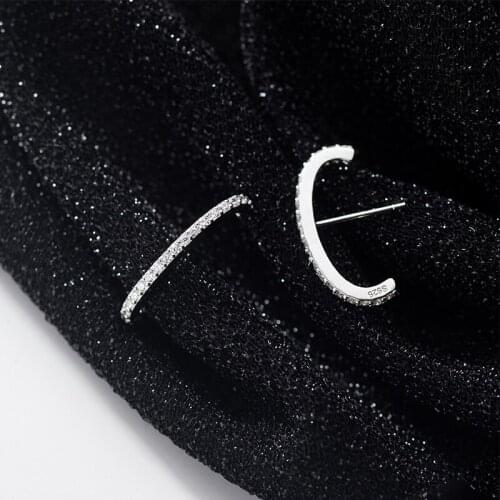 1PAIR 100% Real. 925 Sterling Silver Fine Jewelry cz set ARCH BAR SHAPE Stud Earrings gtle2951