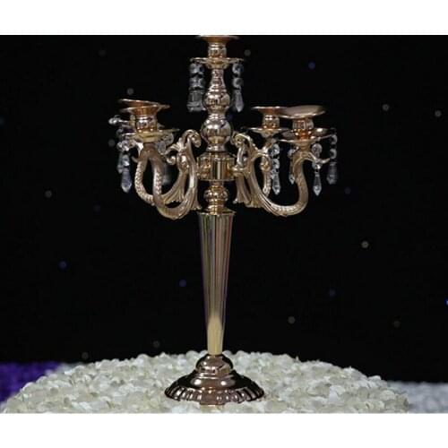 12pcs )Weddings Tall Gold Candelabra Candle Holder Gold Metal Wedding Table Centerpiece Stands senyu01037