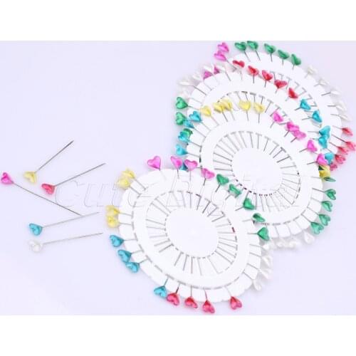 120pcs/4 Wheel Sewing Pins Straight Pins Round Pearl Straight Head for DIY Clothing Sewing Accessories