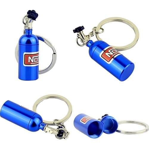 200Pcs/Lot Turbo Keychain Mini Nitrous Oxide Bottle Keyring Stash Pill Box Storage