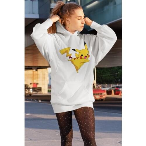 Angemiel Wear Pikachu White Dress Sweatshirt Tunik