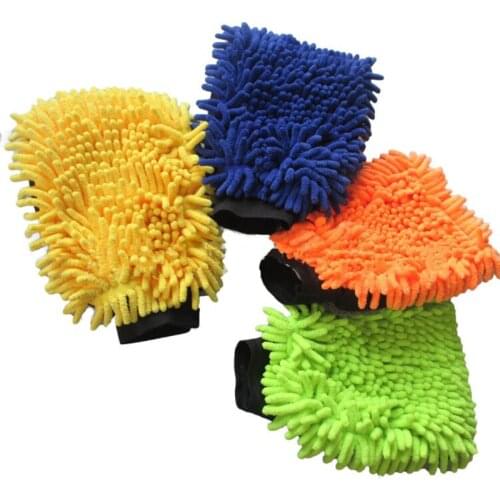 Car Wash Microfiber Chenille Gloves Thick Car Cleaning Mitt Wax Detailing Brush Auto Care Double-faced Glove Detailing Tools