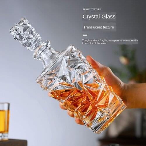 Lead-Free Crystal Glass Glass Sealed Wine Bottle Wine Storage Set Household Wine Bottle Stemless Wine Glass