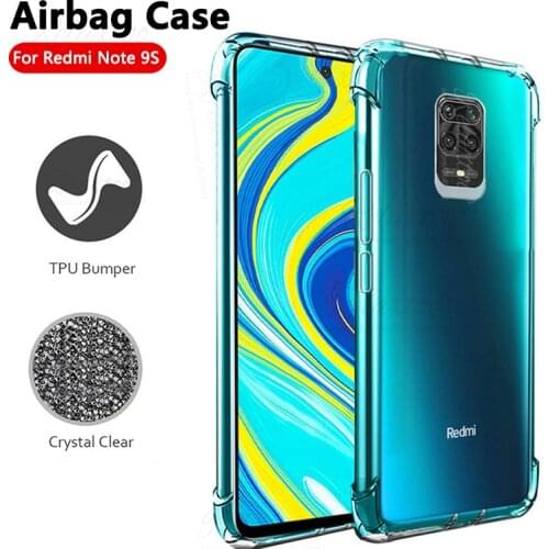 For redmi note 9s Airbag Transparent Soft TPU Silicone Phone Case Cover on For Xiaomi Redmi Note 9s 9pro 9 s pro max back funda