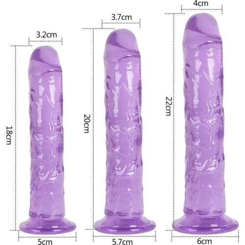 Erotic Soft Jelly Dildo Anal Butt Plug Realistic Penis Strong Suction Cup Dick Toy for Adult G-spot Orgasm Sex Toys for Woman