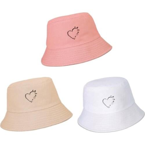 LDSLYJR Cotton Butterfly Love Heart print Bucket Hat Fisherman Hat Outdoor Travel Hat Sun Cap Hats for Men and Women 438