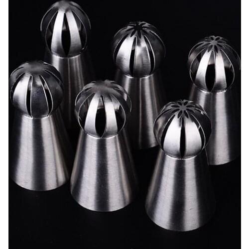 Russian Fondant Cupcake Buttercream Baking Tool Sphere Ball Shape Cream Stainless Steel Icing Piping Nozzles Pastry Tips JK17