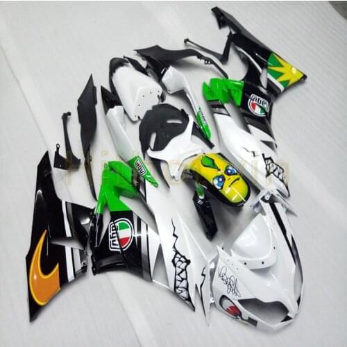 Custom+Screws Injection mold green white motorcycle fairings ZX-6R 09-12 for zx6r 2009 2012 ZX6R 636