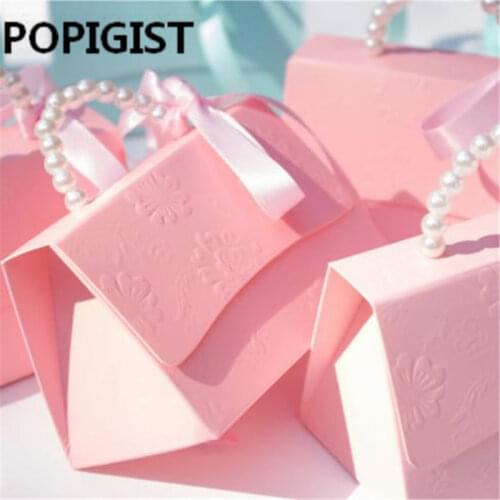 Creative Pearl Portable Party Wedding Favor Candy Boxes Baby Shower Gift Bag DIY creative candy box Romantic mariage