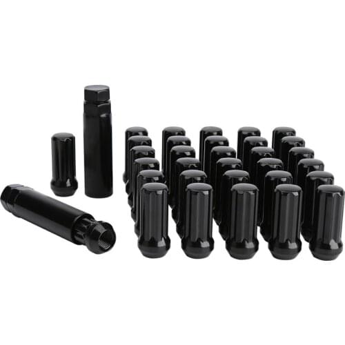 KSP 32PC 9/16 18 Thread BLACK TRUCK 7 SPLINE LOCKING LUG NUTS with 2 KEYS for DODGE RAM LUGS 2500 3500 Ford 250 350