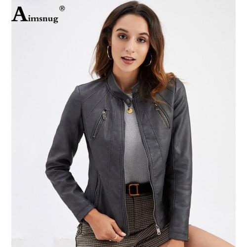 Plus Size 3xl Women Faux Pu Leather Jacket 2021 new Autumn Women Fashion Zipper Short Coats Ladies Outerwear Female Slim Jackets