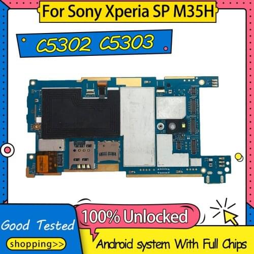 TDHHX 100% Unlocked Motherboard Mainboard Logic Board For Sony Xperia SP M35H C5302 C5303 Motherboard With Android System