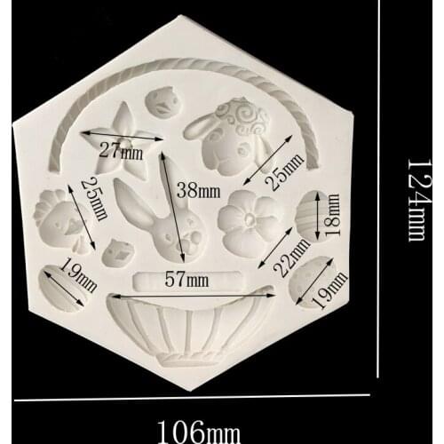 Minsunbak Rabbit Sheep Foil Fondant Mould Flower cake decoration silicone mold Chocolate candy baking