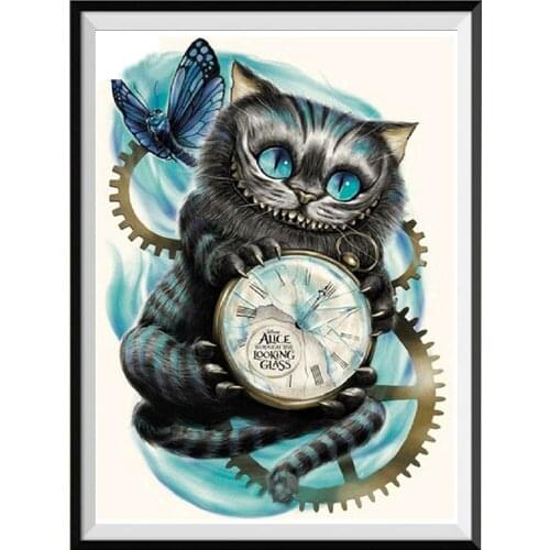 Animal Cut Cat DIY Embroidery 11CT Cross Stitch Kits Craft Needlework Set Cotton Thread Printed Canvas Home Decoration Sale