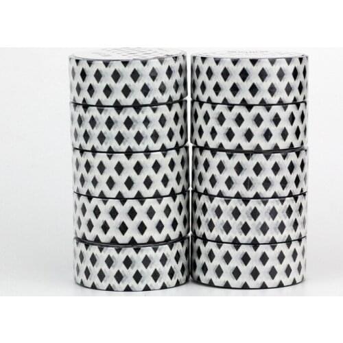 NEW 10pcs/Lot Decorative Black and White Parallelog Washi Tapes for Bullet Journal Adhesive Masking Tape Cute Papeleria