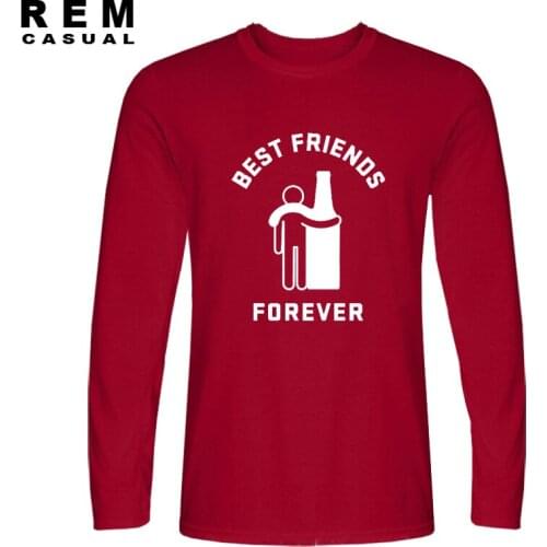 New Arrived men boy casual best friends forever homme t-shirt cotton tops tees t shirt plus fashion long sleeve