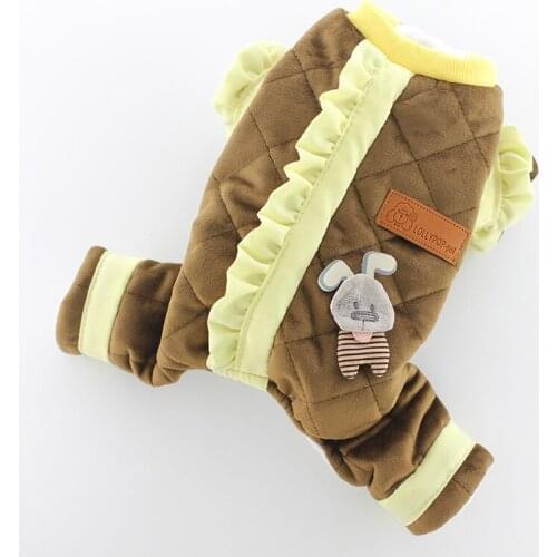 Puppy Clothes Jumpsuit Winter Pet Outfit Garment four leg Warm Dog Clothing Yorkshire Pomeranian Poodle Bichon Schnauzer Costume