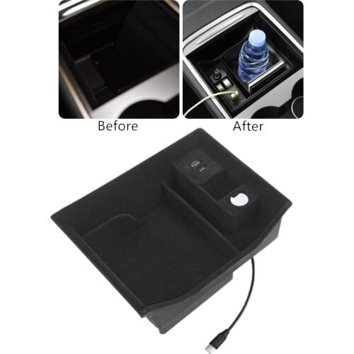 ABS Front Center Console Organizer Hidden Storage Box Perfect Fit Easy to Install Car Containers Supplies for Tesla Model 3 /3Y