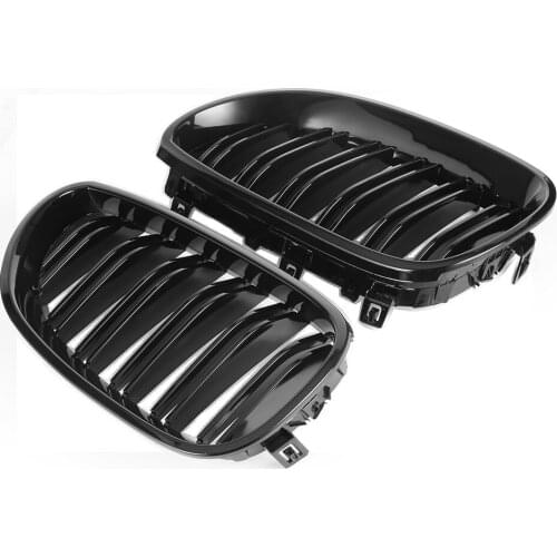 For bmw double kidney front grille, racing aFor ccessories, rugged, 5 series, E60 / E61, 2003-2009
