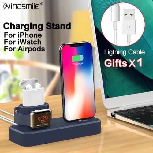 Charger Stand for iPhone AirPods iWatch Charge Dock Station for Apple Watch Series 4/3/2/1 iPhone 11 pro max X XS 8 7 Plus