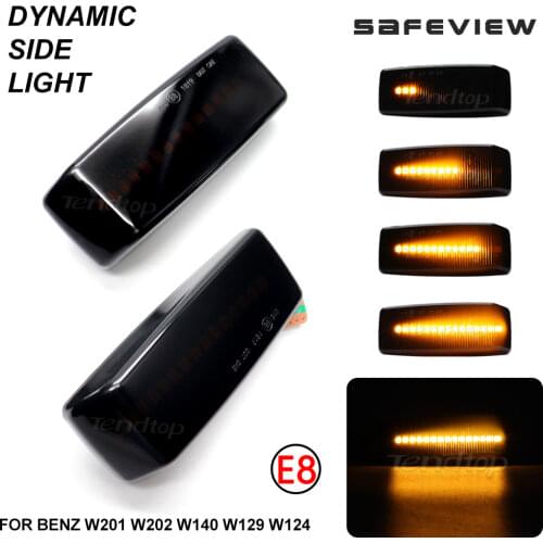 For Benz C E S SL CLASS W201 190 W202 W124 W140 R129 Scroll Dynamic Blinker LED Flowing Turn Signal Light Side Repeater Lamp