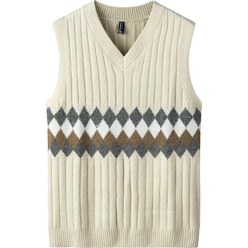 2020 Autumn & Winter New Arrivals V-neck Stretch Casual Simple Sweater Vest Plus Size Loose Wild Men Knitted Vest Free Shipping