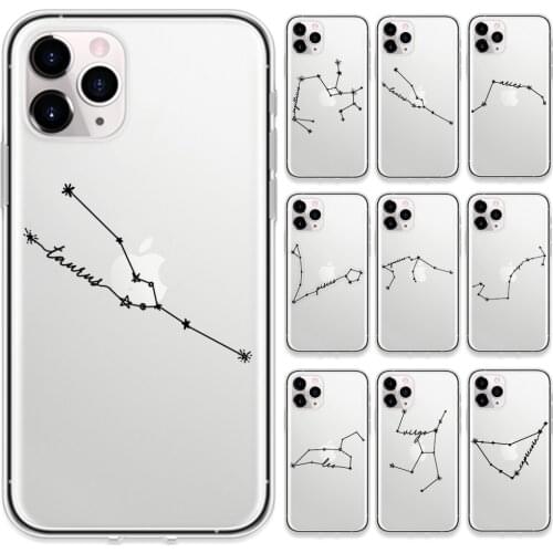 Simple Constellations Line Clear Phone Cases for IPhone 12 Mini Pro 7 8 Plus 11 Pro X XS MAX XR Soft TPU Cover Coque Fundas