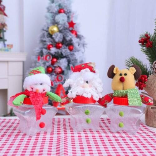 Natal Christmas Gift Bags Candy Jar Storage Bottle Santa Bag Sweet Christmas Decoration for Home Navidad New Year Xmas 2019 2020