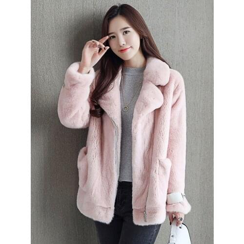 Mink fur coat short fur coat whole locomotive models 2019 womens clothing outerwear jacket coats winter new suit collar Han