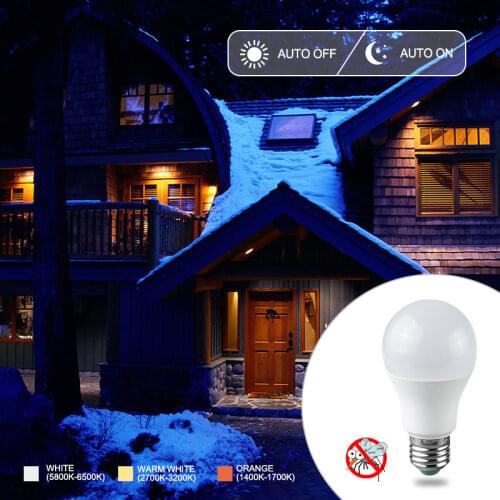 Led bulbs light Dusk Dawn Lamp E27 B22 Smart Automatic ON/OFF Sensor Light Bulb 10W 15W Energy Saving Novelty luminaria led Lamp
