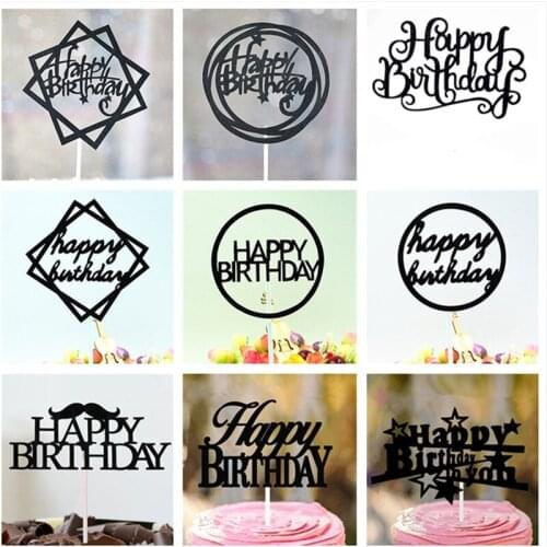 Cake Topper Happy Birthday Baby Shower Party Favors Cupcake Toppers Birthday Party Decorations Adult Happy Birthday Cake Topper