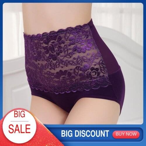 Underwear Women Panties With High Waist Womens Cotton Briefs Calcinha Female Slimming Lace Lingerie For Ladies Luxury Plus Size