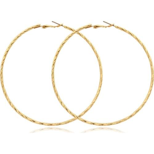 GEOMEE 1 Pair Oversize Hoop Earring for Women Fahsion Twist Geometric Circle Round Women Brincos Party Jewelry Pendientes