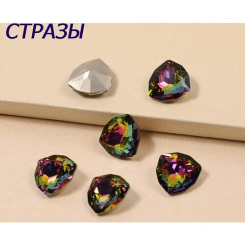 001VM Trilliant pointed foiled back fancy glass stone faceted crystal Diamante rhinestones jewelry Garment Dress Decoration