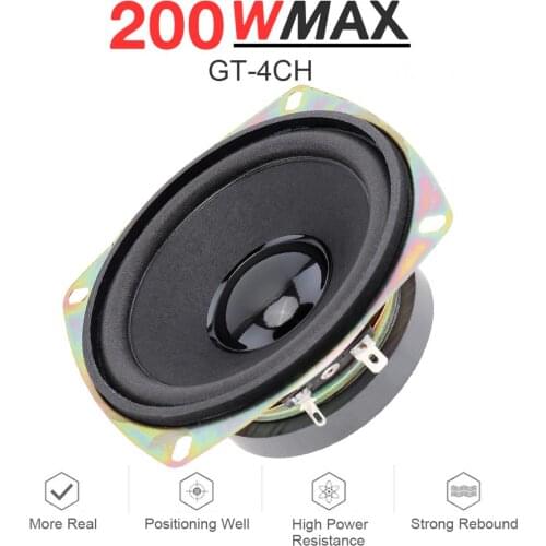 1pcs 4 Inch 12V 200W Car Coaxial Speaker Vehicle Door Auto Audio Music Stereo Full Range Frequency Hifi Speakers