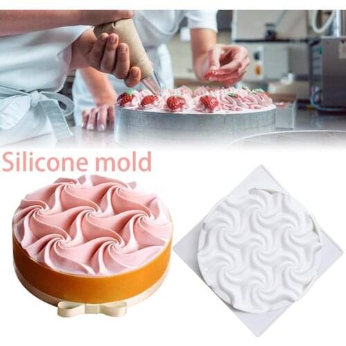 1PC Cake Mold Spiral Flower Silicone Molds for DIY Baking Dessert Mousse Kitchen Bakeware Tools