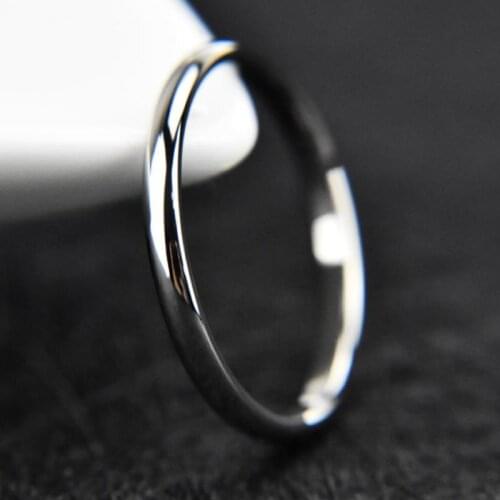 2MM Hot Titanium Steel Thin Ring Wedding Couples Rings Simple Unisex Smooth Anniversary Alloy 4 Colors Jwelry Gift Size 3 To 10