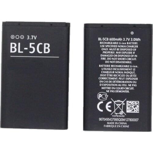 1x BL-5CB BL5CB 800mAh Replacement Battery For Nokia 1616 1800 c1-02 1280 E60 3600 3660 6620 6108 3108 2135 6086 6108 6230