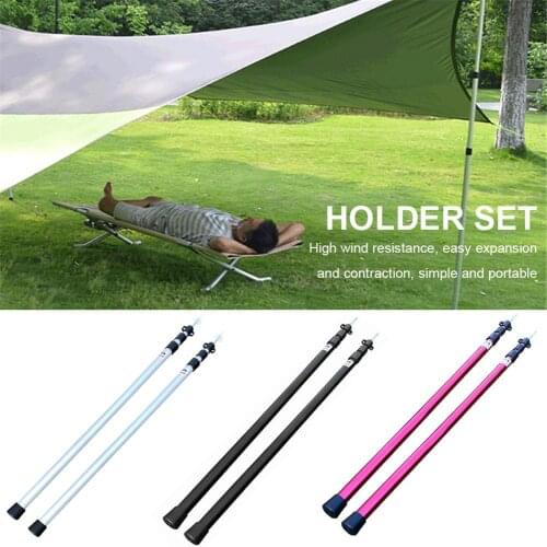 2PCS Telescoping Tarp Poles Portable Lightweight Replacement Canopy Adjustable Aluminum Rods For Tent Awning Outdoor Camping