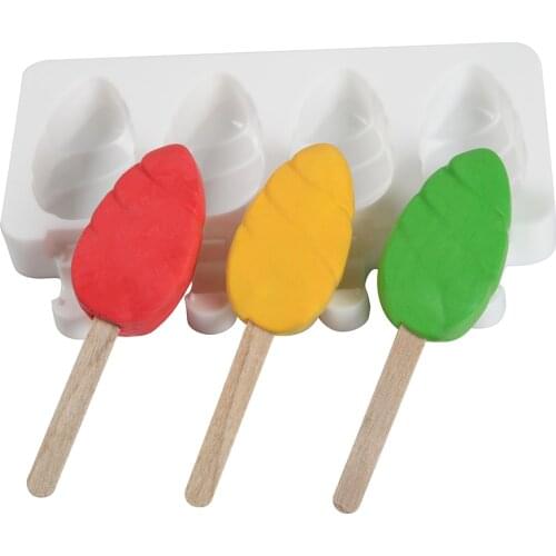 4 Cell small Size Silicone Ice Cream Makers Popsicle Molds DIY Homemade Dessert Freezer Fruit Juice Ice Pop Mould Kitchen tools