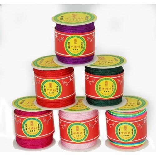 Multi Colors 49Yards/Roll Durable 1MM Chinese Knot Cords Nylon Waxed Thread Cord for DIY Handicraft Tool Hand Stitching Thread