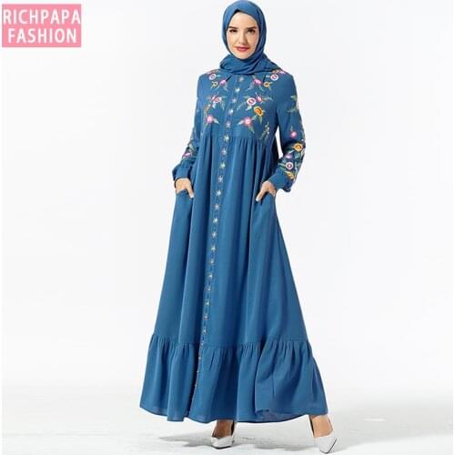 Arabic Pakistani Muslim Dress Women Dubai Abaya Turkey Caftan Maroc Kaftan Robe Islamic Hijab Dresses Tesettur Elbise Vestidos