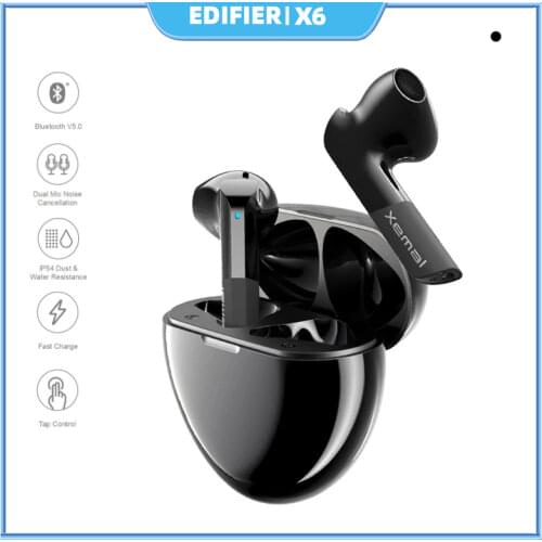 EDIFIER X6 TWS Wireless Earphones Bluetooth Headphones Bluetooth 5.0 Support aptX Type-C Fast-charging 13mm Drivers